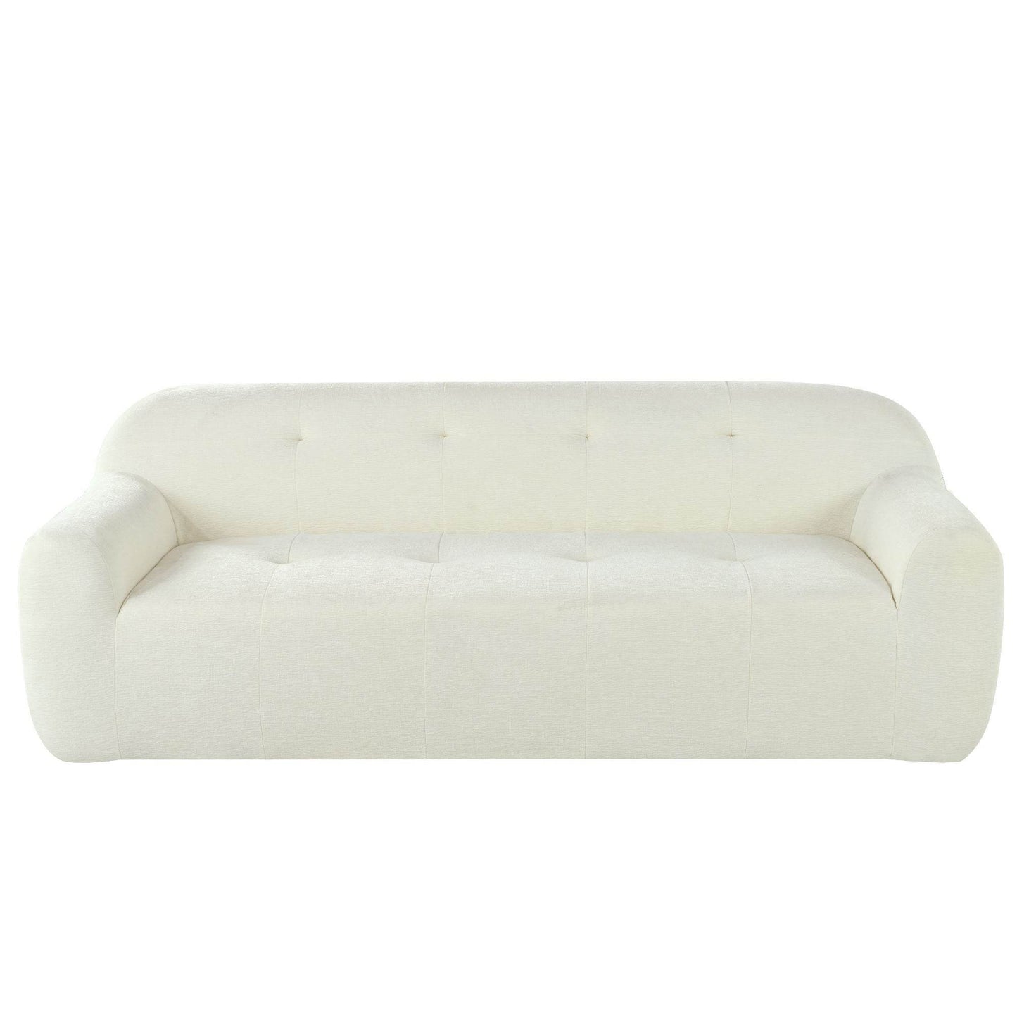 85.8' Wide Chenille Fabric 3-Seater Sofa with Tufted Style, Full - CheepSweepz