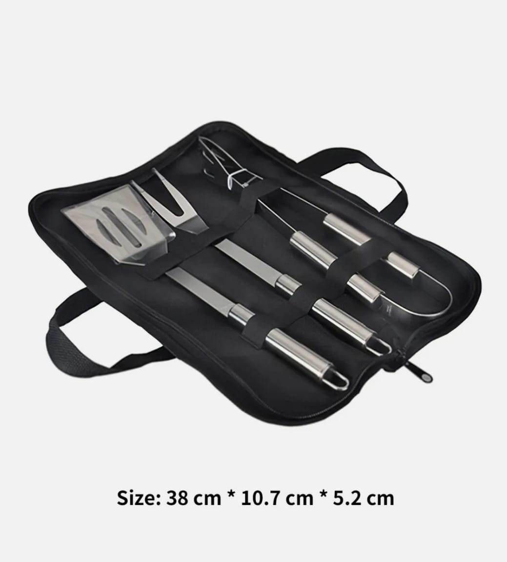 3 PCS Stainless Steel BBQ Grill Utensils Set - CheepSweepz