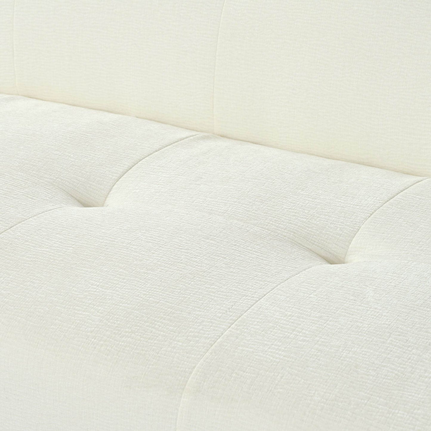 85.8' Wide Chenille Fabric 3-Seater Sofa with Tufted Style, Full - CheepSweepz