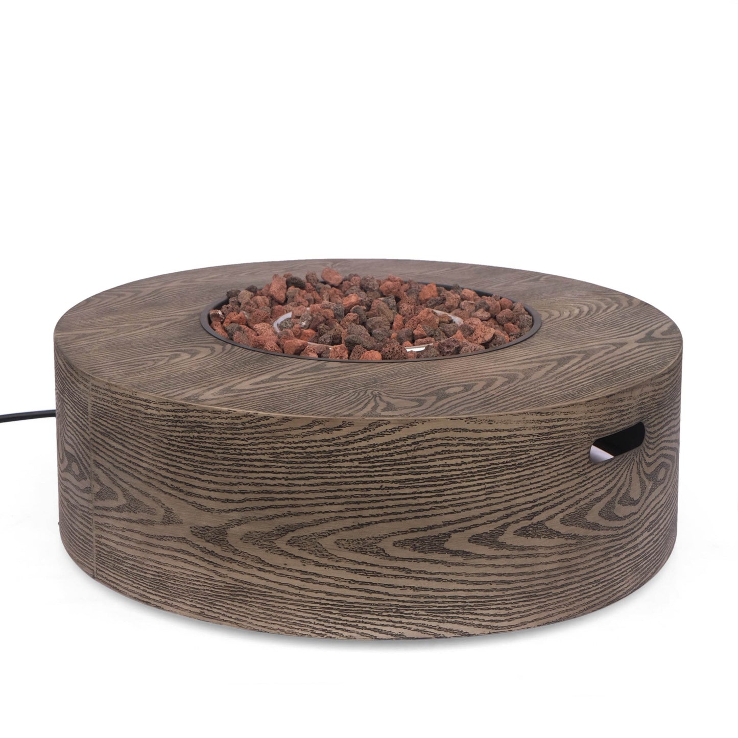 AIDAN ROUND IRON FIRE PIT - 50,000 BTU TANK OUTSIDE - CheepSweepz