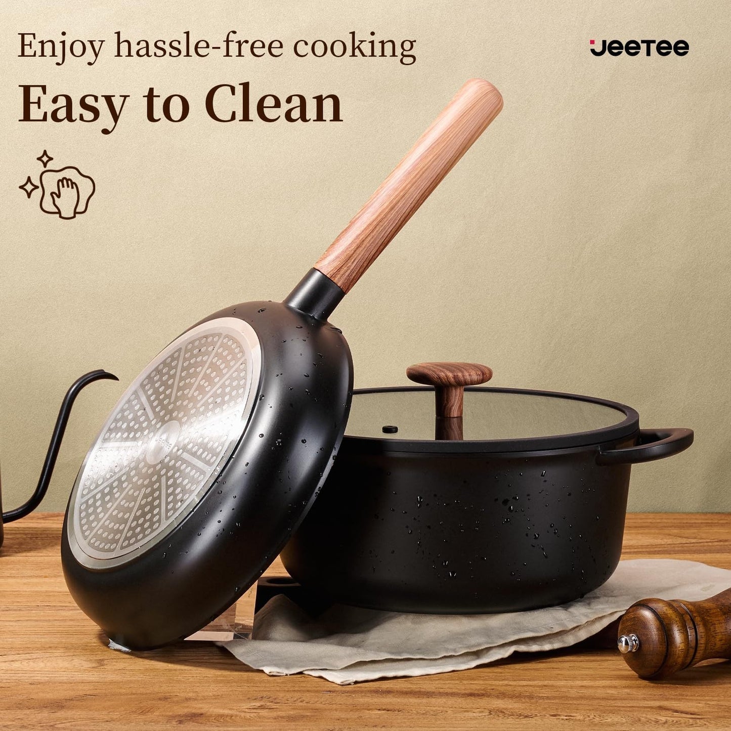 15-Piece Ceramic Cookware Set - Non-Stick Induction Pots & Pans - CheepSweepz
