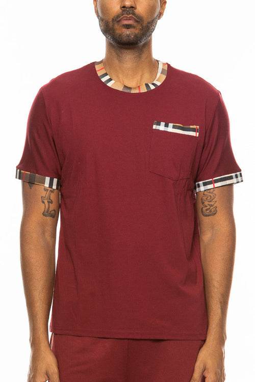 Checkered Detail TShirt - CheepSweepz