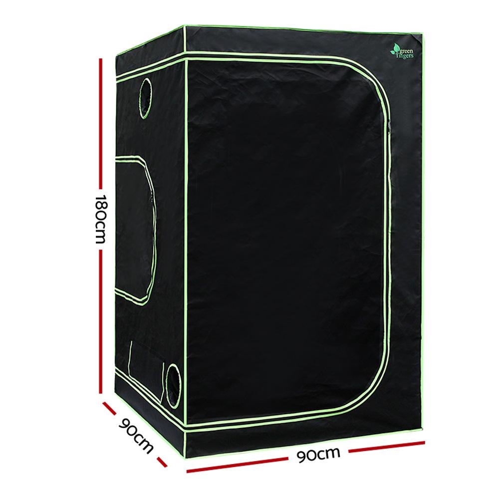 Green Fingers Grow Tent 90x90x180CM Hydroponics Kit Indoor Plant Room - CheepSweepz