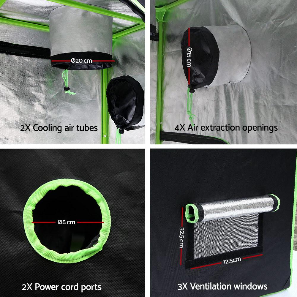 Green Fingers Grow Tent 90x90x180CM Hydroponics Kit Indoor Plant Room - CheepSweepz