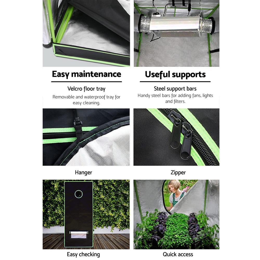 Green Fingers Grow Tent 90x90x180CM Hydroponics Kit Indoor Plant Room - CheepSweepz