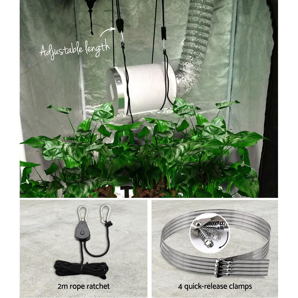 Green Fingers 6"Ventilation Kit Fan Hydroponics Grow Tent Kit Carbon - CheepSweepz
