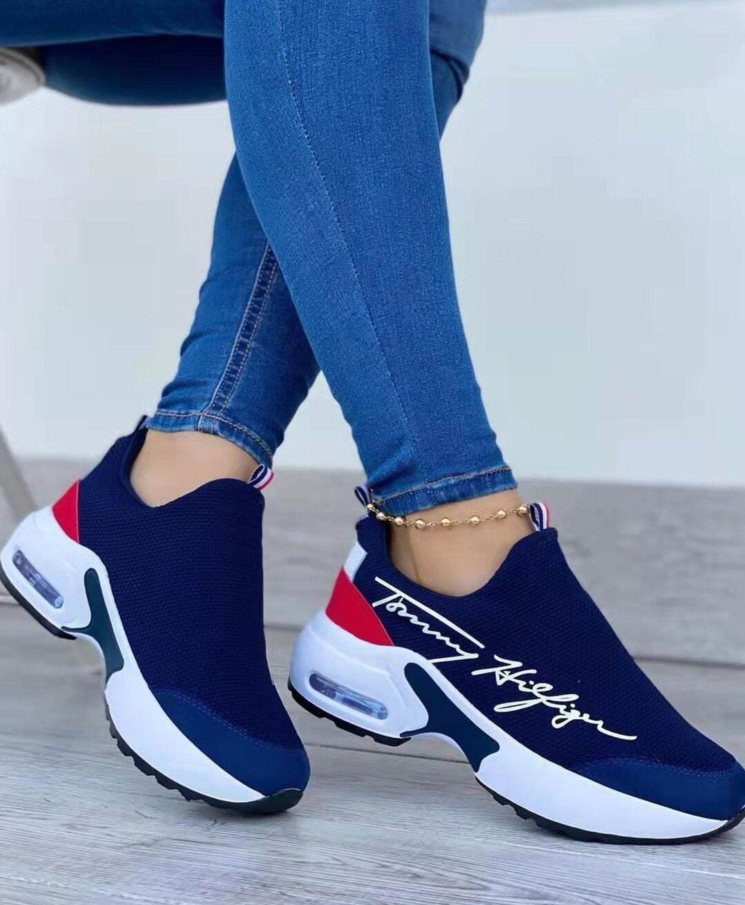 Casual Breathable Wedges Ladies Walking Sneakers Flat Women Shoes - CheepSweepz