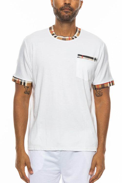 Checkered Detail TShirt - CheepSweepz