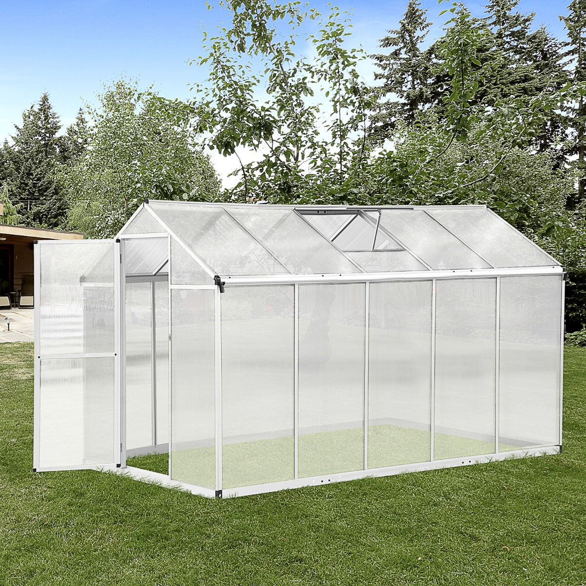 Outsunny Walk-In Cold Frame Greenhouse 10'x6.25'x6.4' - Aluminum Frame