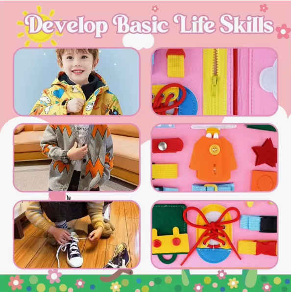 Montessori Toddler Busy Board,Autism Sensory Toys Educational Activity - CheepSweepz