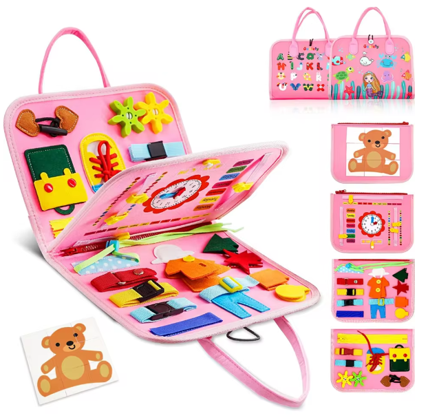 Montessori Toddler Busy Board,Autism Sensory Toys Educational Activity - CheepSweepz