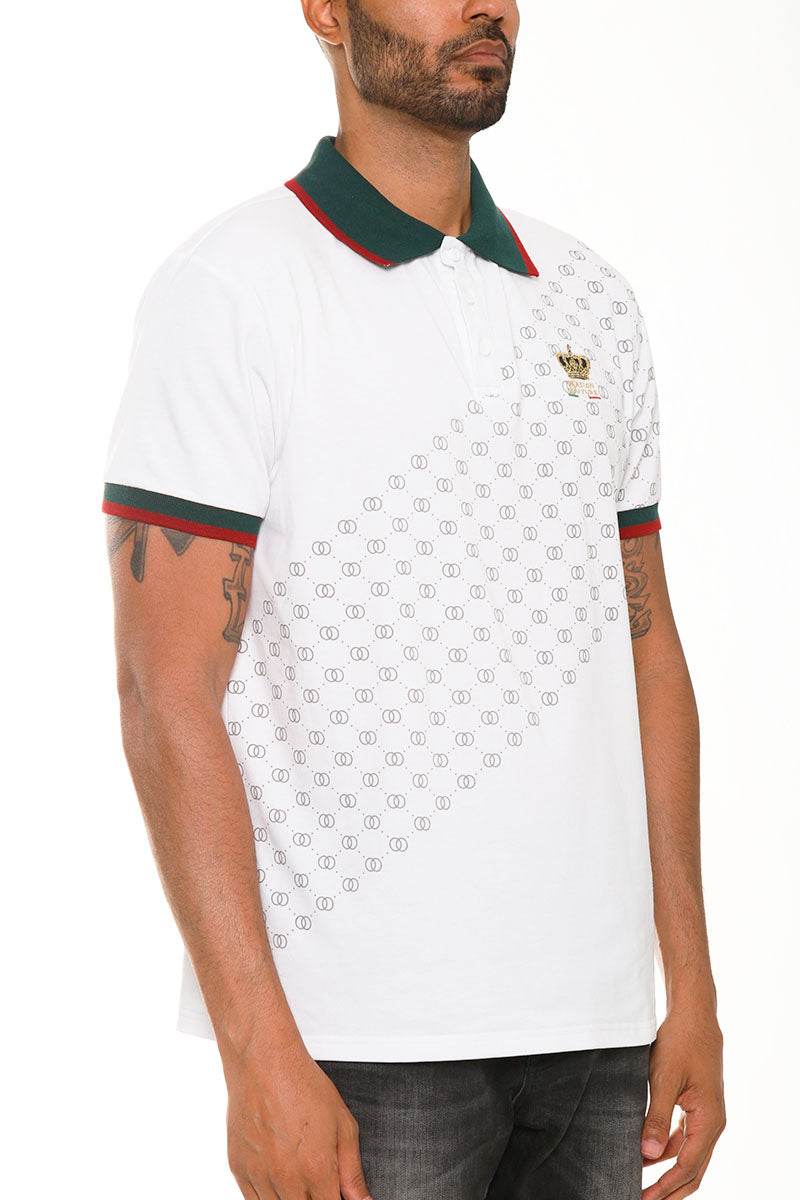 Italian Print Collared Polo Shirt - CheepSweepz