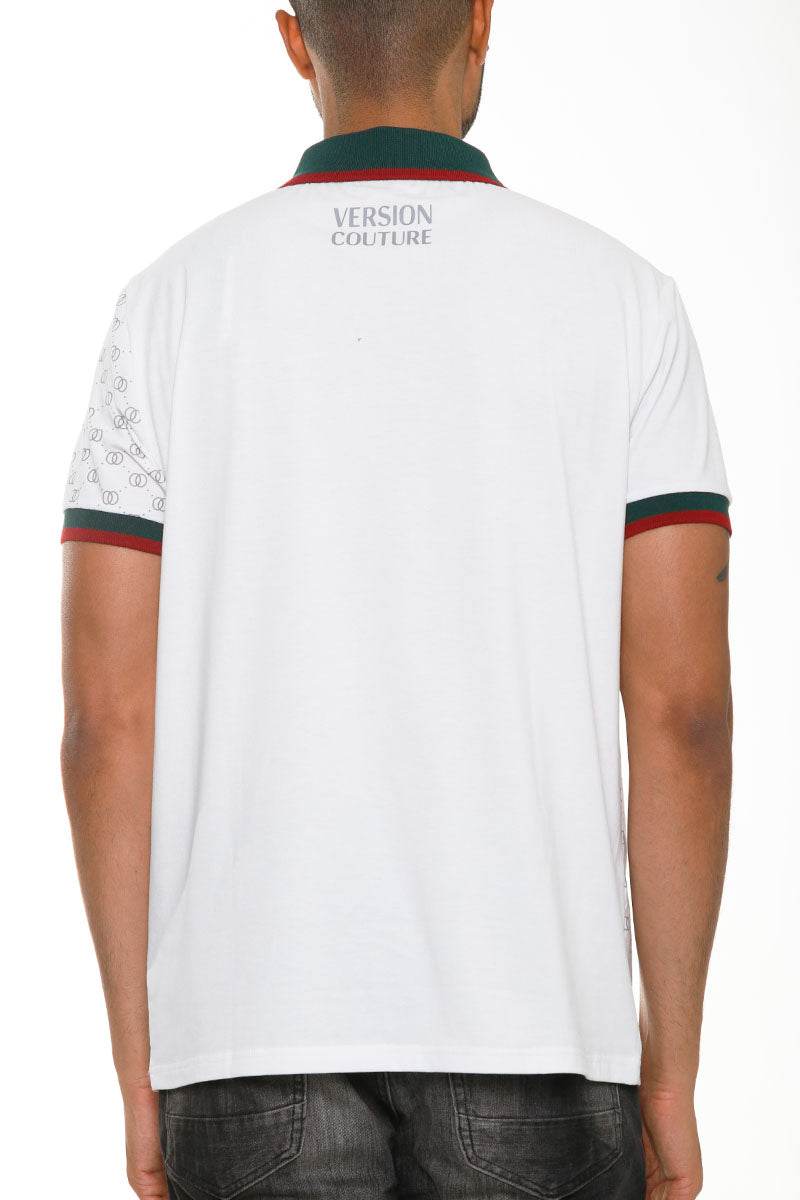 Italian Print Collared Polo Shirt - CheepSweepz