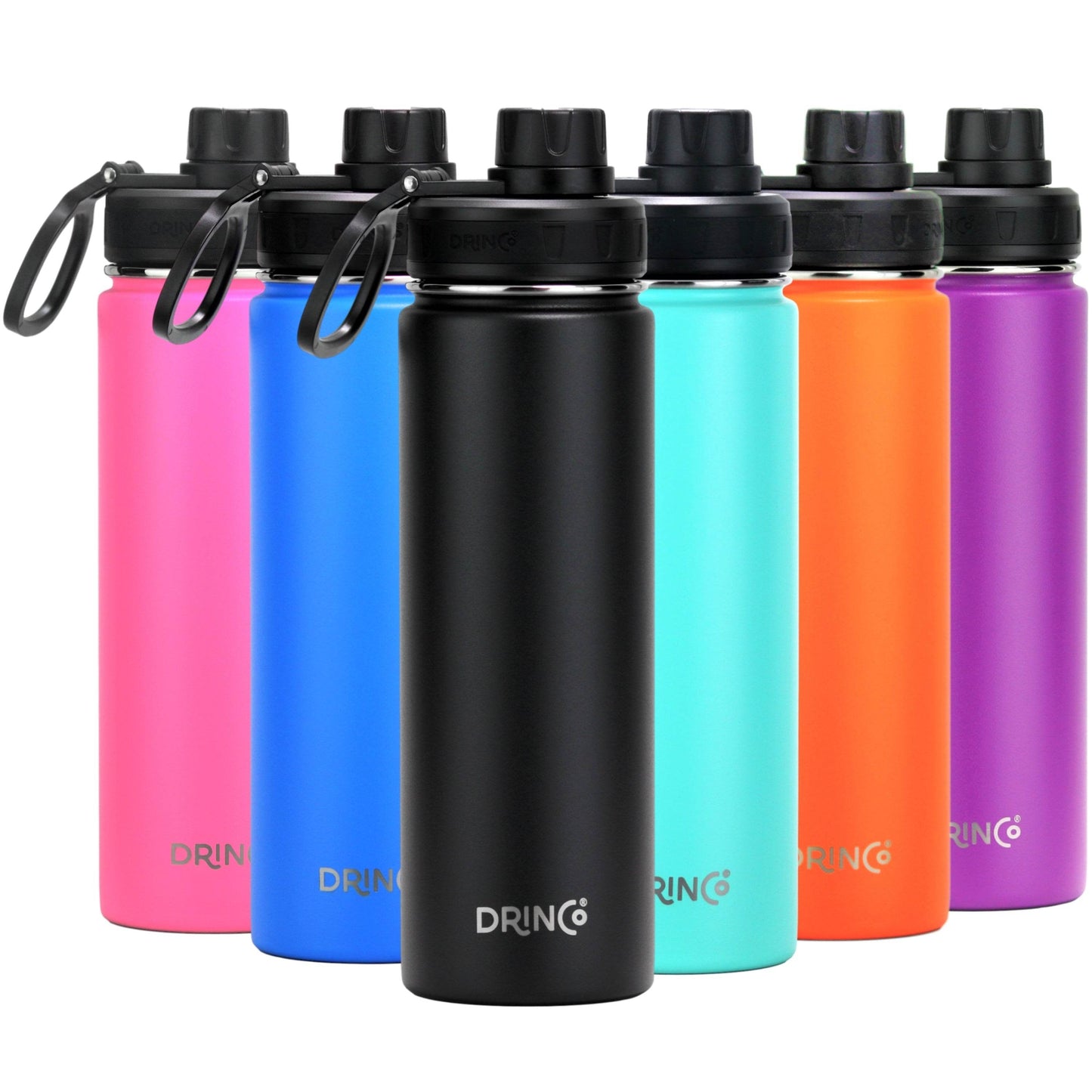 DRINCO® 22oz Stainless Steel Sport Water Bottle - Black - CheepSweepz