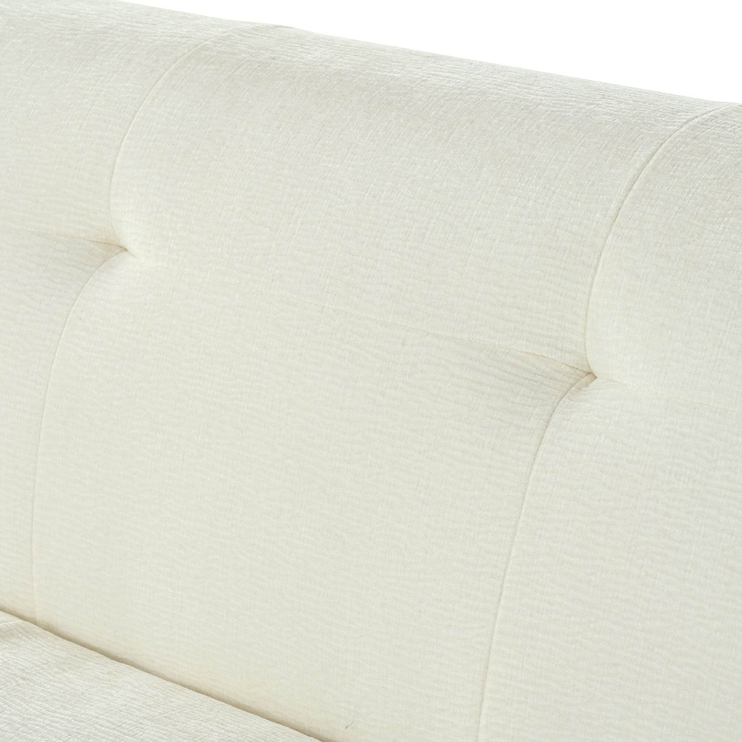 85.8' Wide Chenille Fabric 3-Seater Sofa with Tufted Style, Full - CheepSweepz