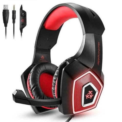 Yellow Pandora premium gaming headset with red accents, cushioned ear cups, and built-in microphone