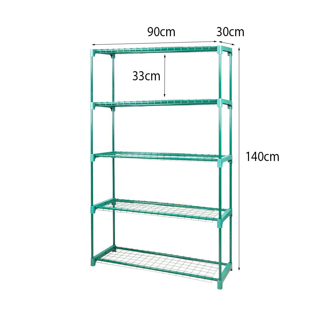 2x 5 Tier Plant Shelve Garden Greenhouse Steel Storage Shelving Frame - CheepSweepz