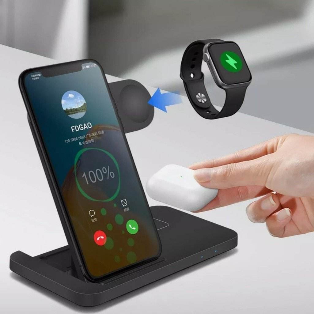Yellow Pandora premium foldable charging station for gadgets charging smartphone smartwatch and earbuds