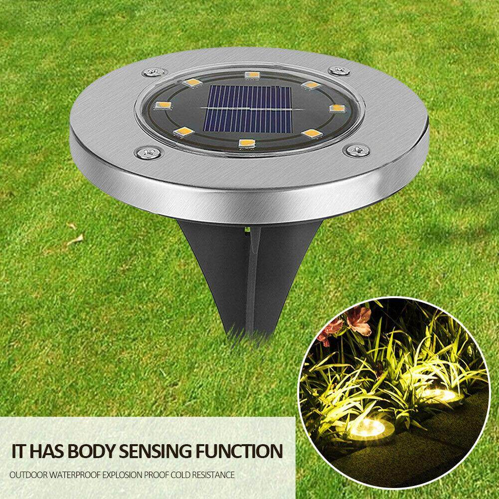 Pink Iolaus solar powered garden pathway lights with stainless steel body and body sensing function