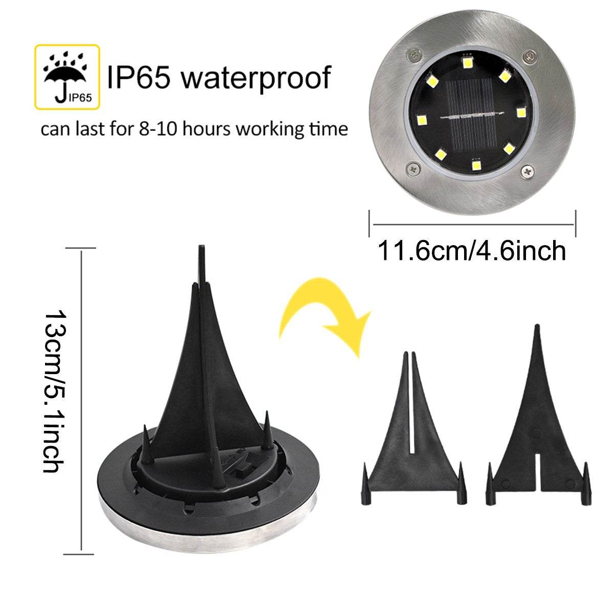 Pink Iolaus solar powered garden pathway lights with IP65 waterproof rating and durable installation spike