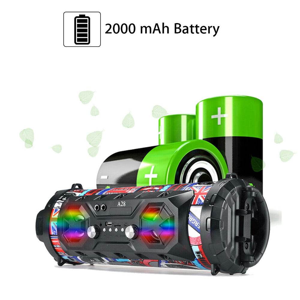 Yellow Pandora superior sound bluetooth party speaker with 2000 mAh battery and colorful LED lights