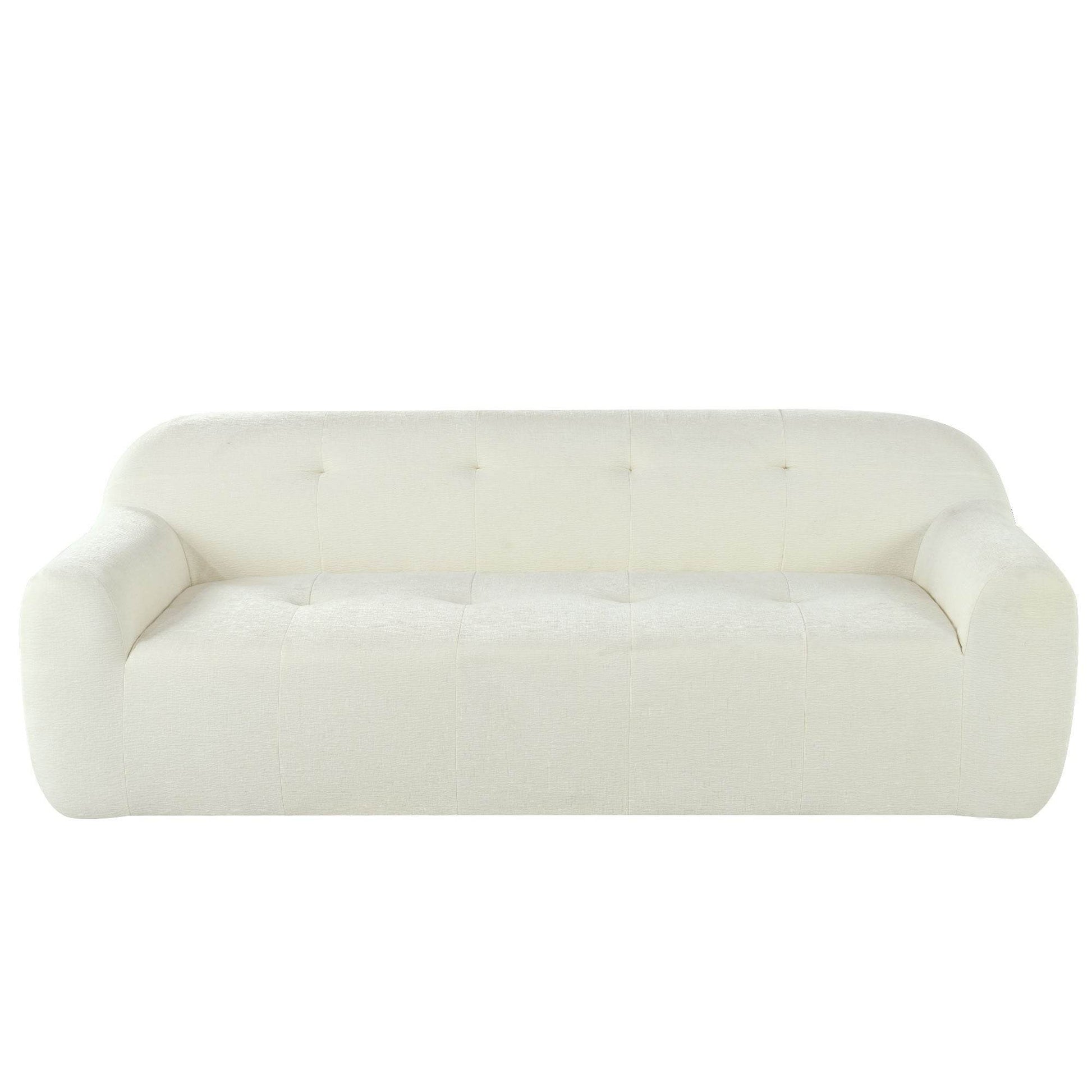 85.8' Wide Chenille Fabric 3-Seater Sofa with Tufted Style, Full - CheepSweepz