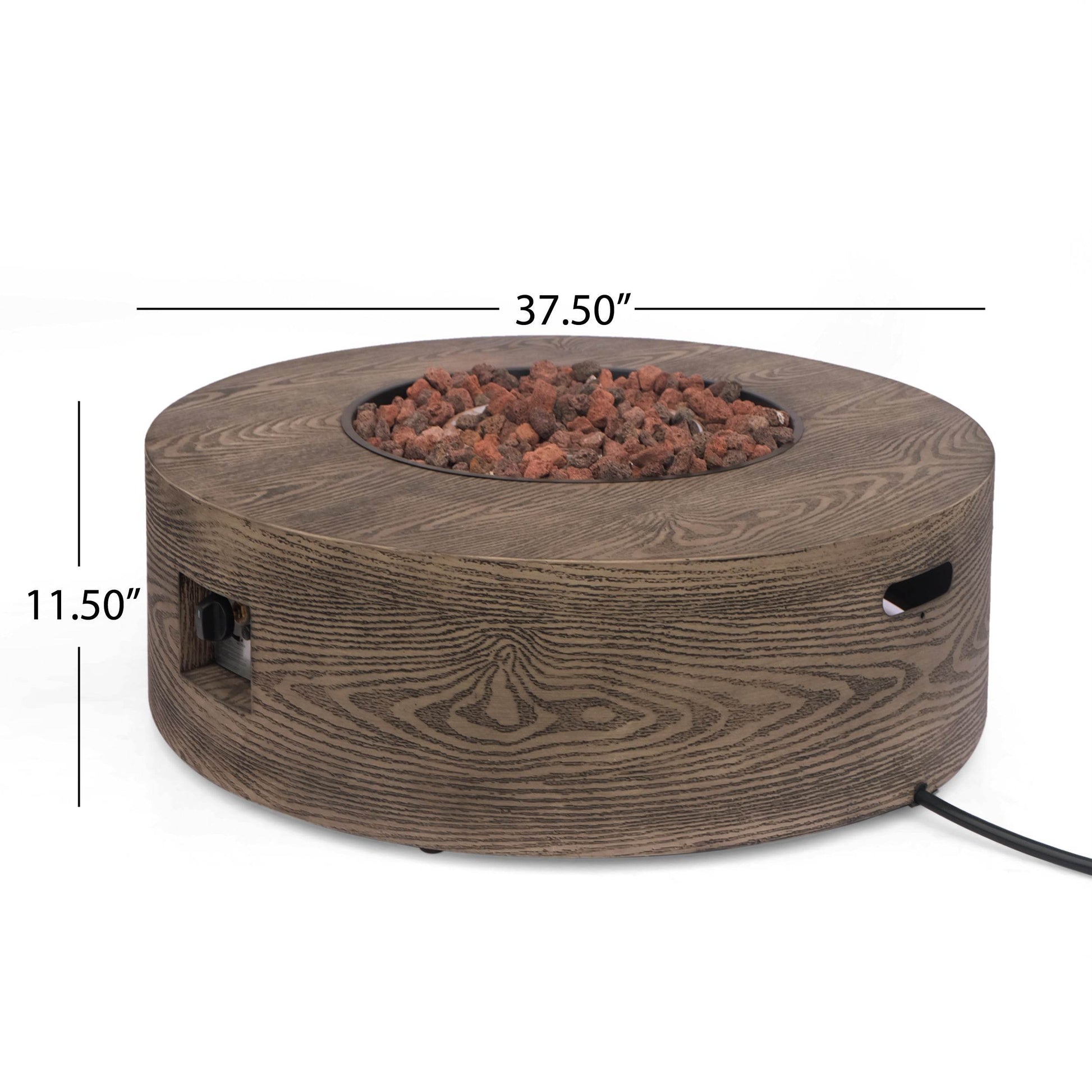 AIDAN ROUND IRON FIRE PIT - 50,000 BTU TANK OUTSIDE - CheepSweepz