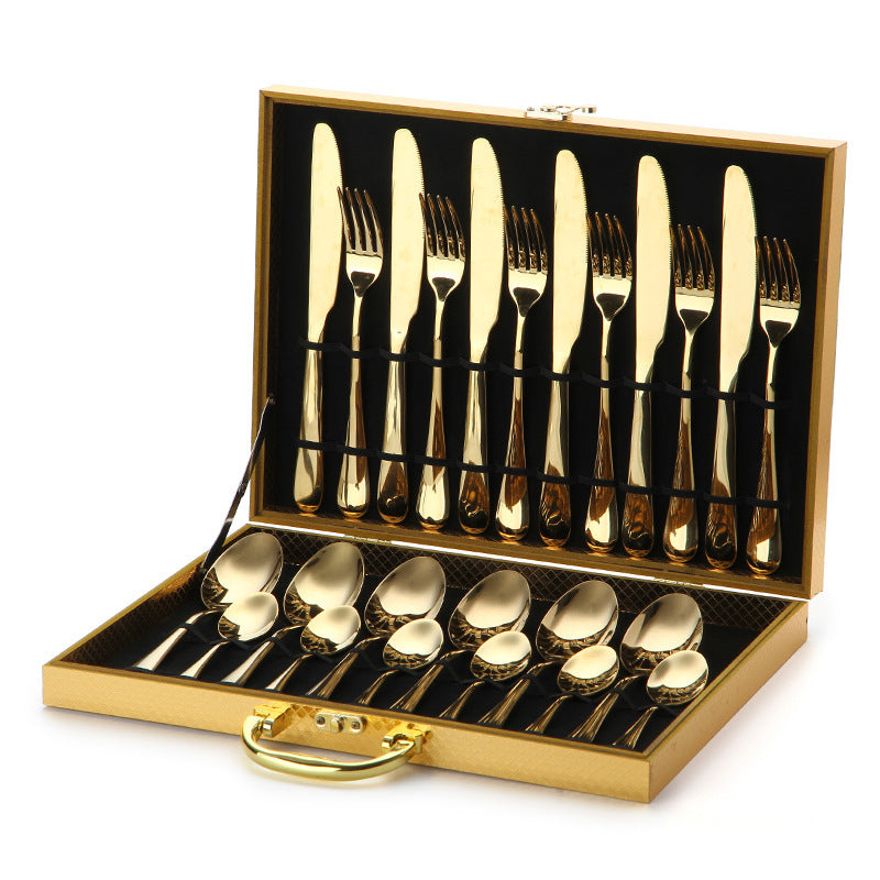 Premium Golden Western Cutlery Set - Stainless Steel Knife & Fork