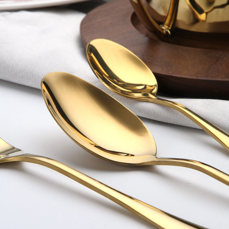 Premium Golden Western Cutlery Set - Stainless Steel Knife & Fork