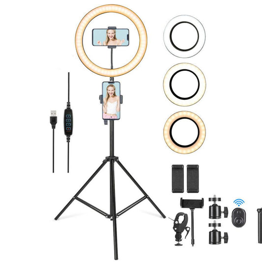 LED Ring Light With Phone Tripod Stand Kit 10" - CheepSweepz