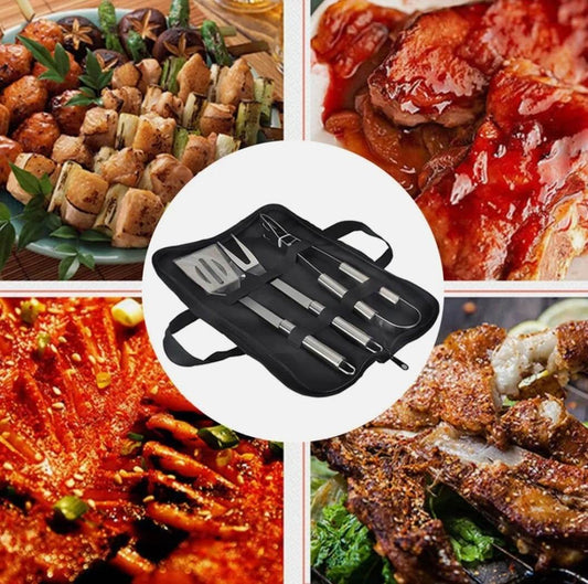 3 PCS Stainless Steel BBQ Grill Utensils Set - CheepSweepz