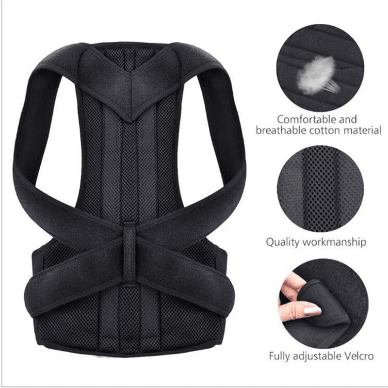Adjustable Posture Corrector Low Back Support Shoulder Brace Belt For - CheepSweepz