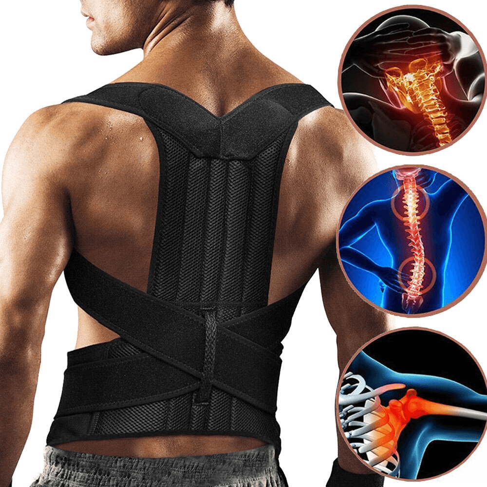 Adjustable Posture Corrector Low Back Support Shoulder Brace Belt For - CheepSweepz