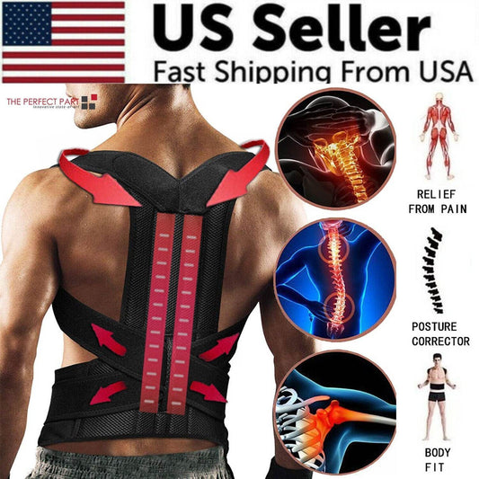 Adjustable Posture Corrector Low Back Support Shoulder Brace Belt For - CheepSweepz