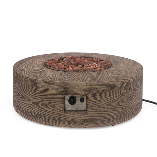 AIDAN ROUND IRON FIRE PIT - 50,000 BTU TANK OUTSIDE - CheepSweepz