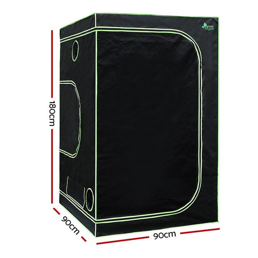 Green Fingers Grow Tent 90x90x180CM Hydroponics Kit Indoor Plant Room - CheepSweepz