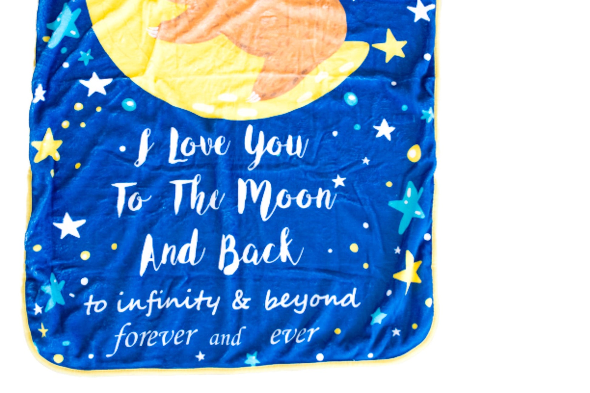 Baby  Minky Sloth Blanket -  Double Layers - I Love You to the Moon - CheepSweepz