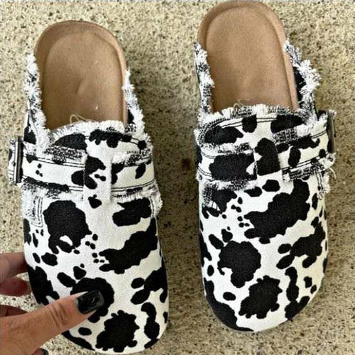 Flat Heel Round Toe Canvas Loafer Women's Vintage Clogs - CheepSweepz