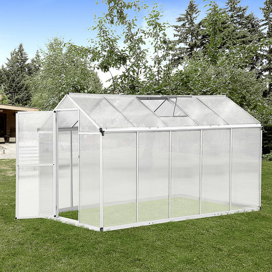 Outsunny Walk-In Cold Frame Greenhouse 10'x6.25'x6.4' - Aluminum Frame