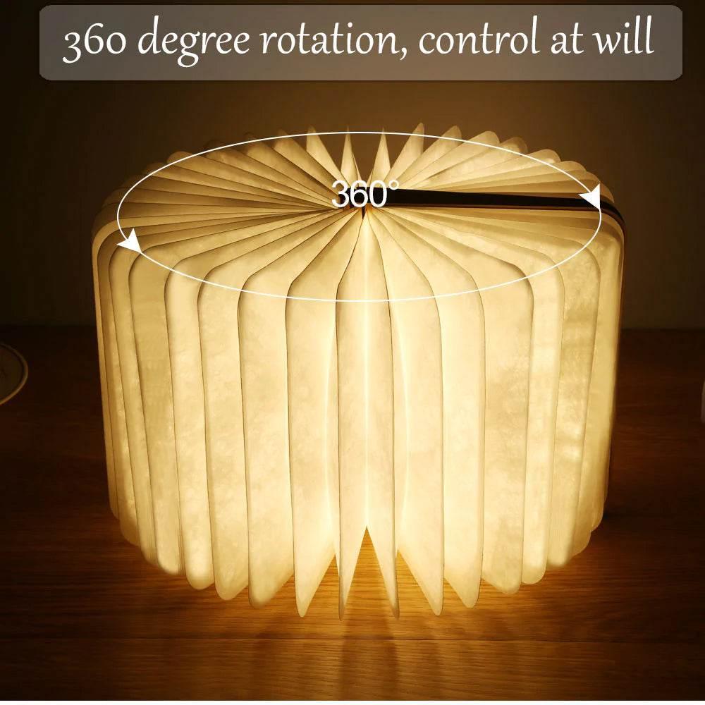 Yellow Pandora ambient bookshelf decor light glowing warmly with 360 degree rotation feature