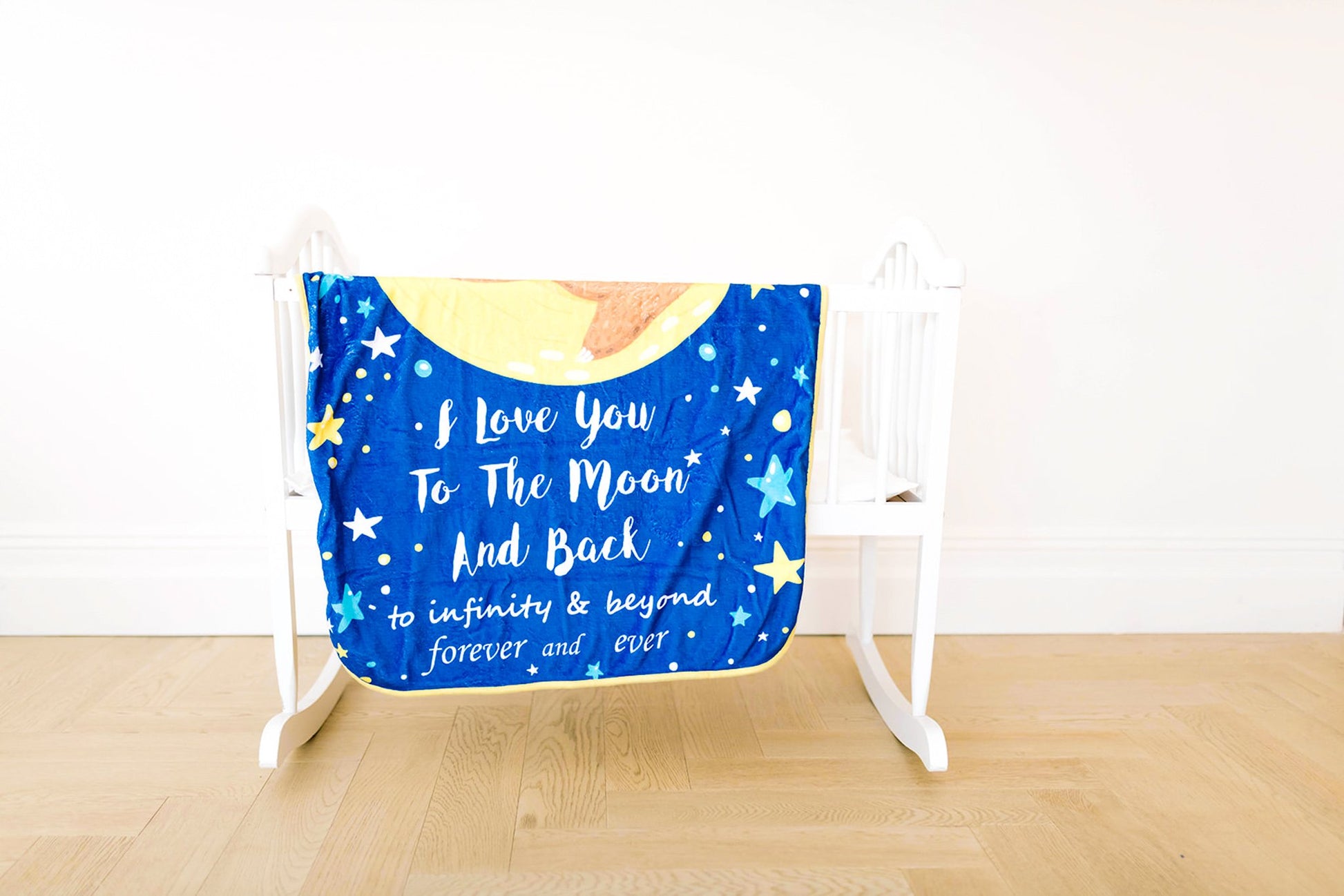 Baby  Minky Sloth Blanket -  Double Layers - I Love You to the Moon - CheepSweepz