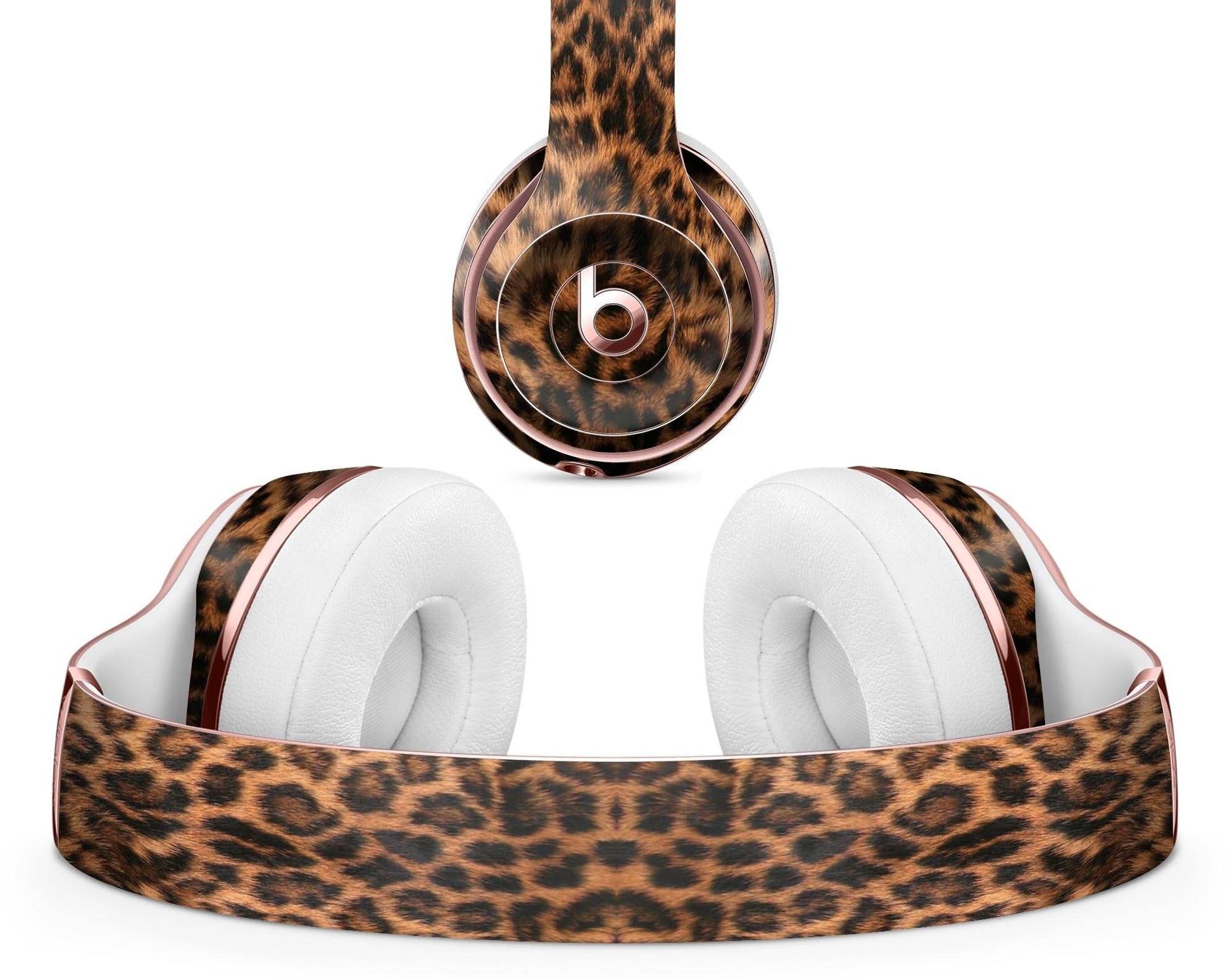 Custom Beats headphone wrap kit with leopard print design for Blue Leto accessories