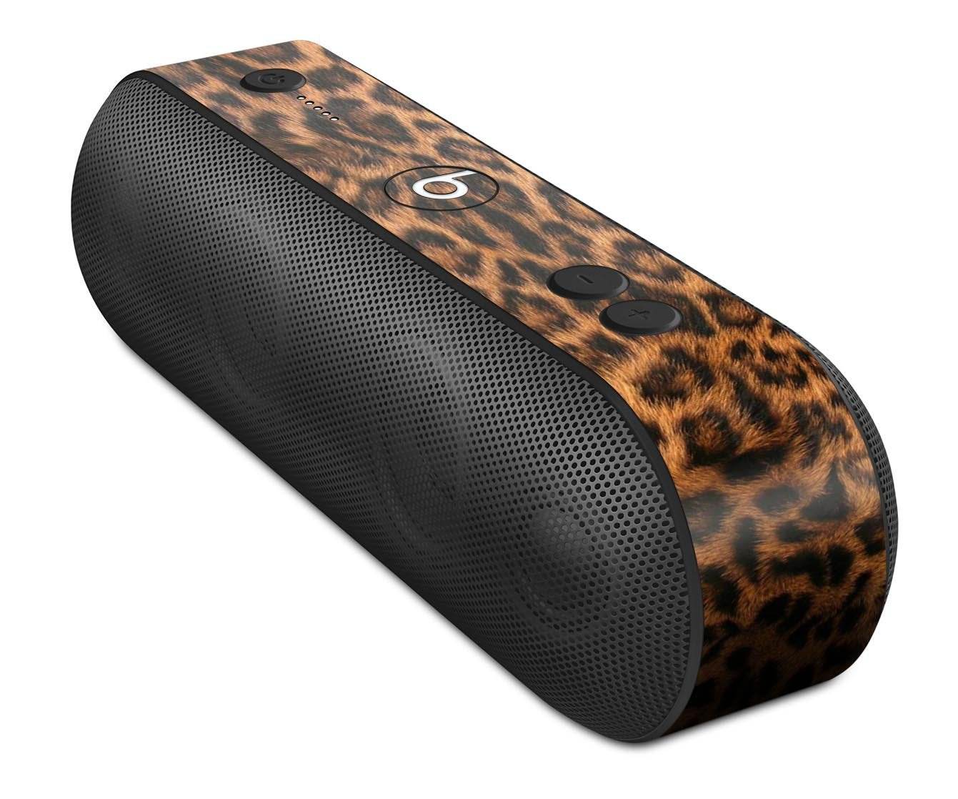 Beats Pill speaker with custom Beats headphone wrap kit leopard print design by Blue Leto