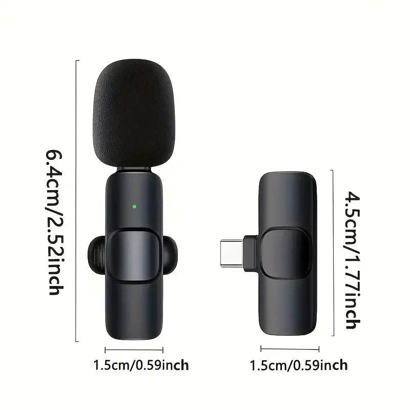 Green Mulberry compact black wireless lapel microphone with dimensions, best lapel microphone for YouTube