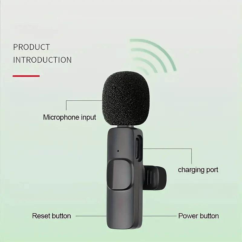 Green Mulberry best lapel microphone for YouTube with microphone input charging port reset and power buttons
