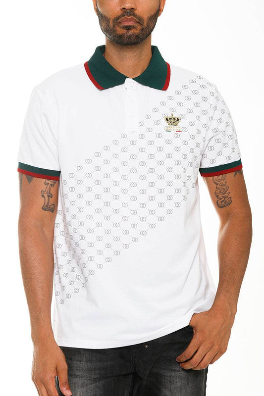 Italian Print Collared Polo Shirt - CheepSweepz