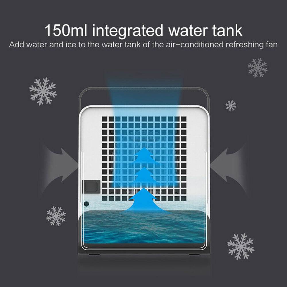 Teal Simba desktop personal air cooler with 150ml integrated water tank for refreshing air