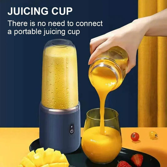 Yellow Pandora high quality juice blender with portable juicing cup pouring fresh mango juice