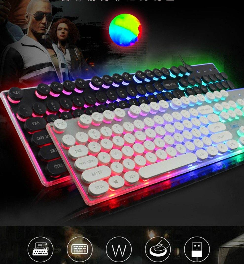 Dragon LED Backlight Gaming USB Wired Keyboard Mouse Set - CheepSweepz