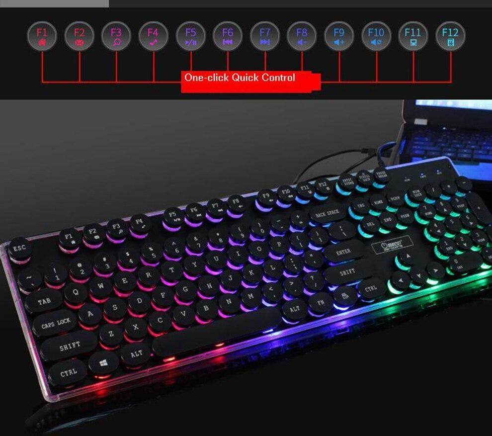 Dragon LED Backlight Gaming USB Wired Keyboard Mouse Set - CheepSweepz